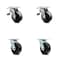 Service Caster 5 Inch Phenolic Swivel Caster Set with Roller Bearing 2 Total Lock Brake SCC SCC-TTL30S520-PHR-2-S-2 - alternate 1